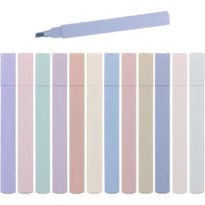 Tupalizy 12PCS Assorted Colors Highlighters No Bleed Pastel Highlighter Chisel Tip Marker Pens for Bible Pages Study Journaling Annotating Books Notes Taking Students School Classroom Office Supplies