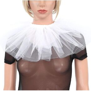 Women Girls Vintage Ruffled Mesh Neck Collar Clown Choker Renaissance Victorian Neck Costume Cosplay Props