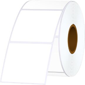 2x2 Square Thermal Labels Thermal Sticker Labels with Perforated Line, 500 Sheets/1 Roll, White