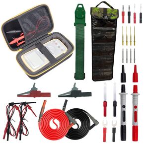28-in-1 Electrical Multimeter Test Lead Kit Compatible with Fluke Digital Multimeter | Carrying Case | Hanging Strap | Wire Piercer | Alligator Clips for Digital Electrical Testing