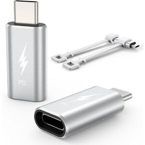 TechMatte 3 Pack Lightning to USB-C Adapter, PD Fast Charging Compatible with Phone 15/Plus/Pro/Pro Max and More Type C Devices, Support Data Transmission, Not OTG/Headphones/iPad Pencil, Black