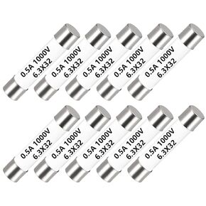 PENGLIN 10PCS DMM Fuses Fast Blow 0.5A 600V, Digital Multimeter Replacement Fuse Ceramic Fuses Fast Acting for DMMs 6.3 x 32 mm/0.25 x 1.26 inches