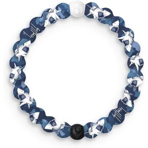 Lokai Silicone Beaded Bracelets for Women & Men, Mako Shark (Extra Large) - Stylish Jewelry Fashion Bead Bracelet with Black & White Beads - Ring Bangle Slide-On Style Over Wrist for Comfortable Fit