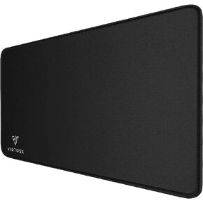 Gaming Mouse Pad with Stitched Edges, Extended Desk Mousepad with Superior Micro-Weave Cloth, Non-Slip Base, Water Resist Keyboard Pad for Gamer, Office & Home Black, Medium 31.5" x 11.8"