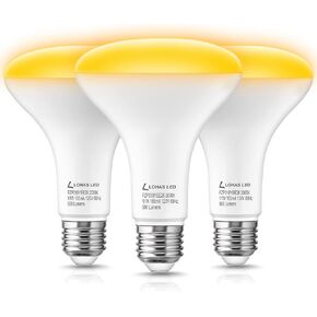 L LOHAS LED Yellow Bug Light Bulbs Outdoor, 65W Equivalent BR30 Bug Flood Lights for Outside, Non-Attracting, 11W Amber Porch Lights, E26 Base, Non-Dimmable, UL Listed, for Patio Deck Backyard, 3 Pack