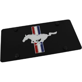Eurosport Daytona- Compatible with -, Ford Mustang Logo on Carbon Steel License Plate