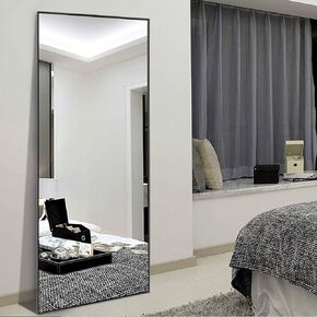 Natsukage 47''x22'' Wall Mirror Full Length Wall-Mounted Hanging Black Bathroom for Rectangular Bedroom Living Room Horizontal/Vertical Aluminum Alloy Frame (A-MR01051-N-USAM022-vc) in Saudi Arabia