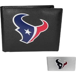 Siskiyou Sports NFL Houston Texans Bi-fold Wallet & Money Clip, Black, One Size