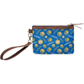 FOCO NBA Golden State Warriors Womens Repeat Logo Wristletrepeat Logo Wristlet, Team Color, One Size