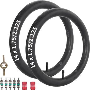 14 x 2.125 Bike Inner Tube Compatible with 14x1.75 14x1.9 14 x 1.95 14 x 2.10 14 x 2.125 Kid Bike Mountain Bike Tire Tube, with 32mm Schrader Valve-2 Pack