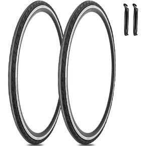2 Pack 700x25C Bike Tire 700C Foldable Repalcement Tires for Road Bicycle