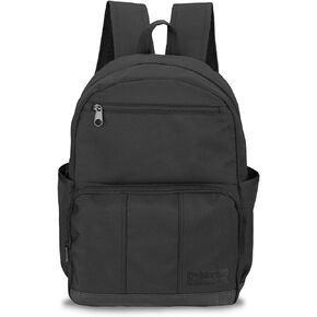 Wrangler Industry Backpack Classic Logo Water Resistant Casual Daypack with Padded Laptop Notebook Sleeve (Black)