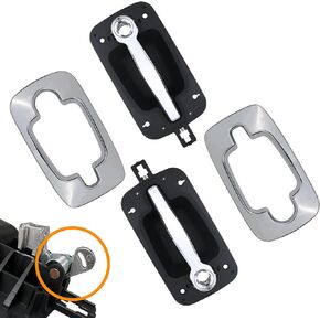 APPERFiT Upgraded Exterior Door Handles with Bezel Covers Chrome Left Driver & Right Passenger Side Compatible with International Trucks ProStar 4100 4200 4300 4400 7700 8500 8600