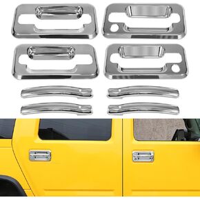 Door Handle Cover Chrome Trims Bezel w/Passenger Side Key Hole Exterior Accessories for Hummer H2 2003-2009 SUV SUT
