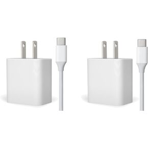 30W USB-C Charger & Cable Compatible with Select DJI Devices - Fast Charging Power Adapter - 6 Foot (2-Pack)