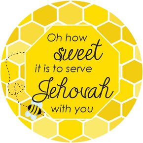 1.9 Inch Stickers Oh How Sweet It is to Serve Jehovah with You JW Pioneer Gift 60 Labels
