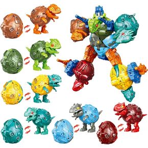 6 in 1 STEM Dinosaur Robots Transformed Toys Set,Toddler Toys for Kids Boys Ages 6 7 8 9 10+,Dinosaur Toys Christmas Birthday Gifts