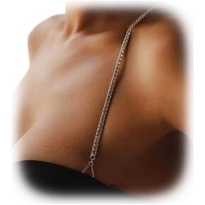 1Pair Rhinestone Shoulder Strap Chain Luxury Bridal Wedding Pearl Lingerie Strap Shoulder Chain Party Crystal Underwear Chain for Women Dress
