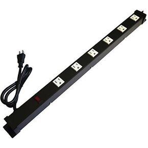 6 Outlets 3 Feet Power Cord 2 Feet Body Opentron OT2063 Heavy Duty Metal Surge Protector Power Strip with Mounting Parts - FREE End Caps for Shipping Protection Only Black