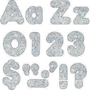 TREND ENTERPRISES Silver Sparkle 4" Casual Combo Ready Letters, 172 Pieces, T-79943