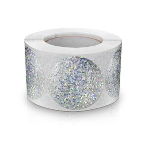 Round Stickers Silver 1.5 Inch Circle Labels Color Coding Dot Vinyl Floor Sticker Waterproof Removable Roll of 500