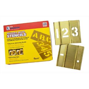 Stencil-4" Brass Number Set(1) 1-9, Blanks, (1) Dash, (1) Period, (2) Zeros 4