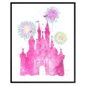 Castle Wall Art Poster print - Perfect Girl Room Decor for Kids and Women - Great Gift - 8x10 Unframed Photo