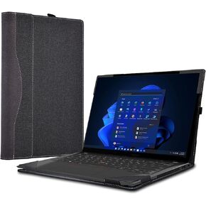 Laptop Cover for Lenovo ThinkPad P14s Gen 4 ThinkPad P14s Gen 3 14" (Not Suitable for Other Models) Mobile Sleeve Computer Bag Protective PU Leather Shell (Dark Gray)