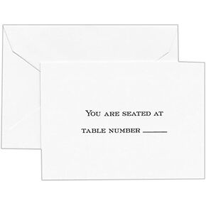 Crane & Co. Hand Engraved Block Text Pearl White Table Card (CC0450)