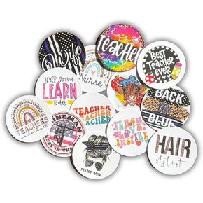 Occupation Nurse Teacher Hair Stylist Police Lineman Car Freshie Cardstock Cutout Rounds 2" in | 12 pk mixed, for Scented Aroma Bead Bake for Silicone Mold