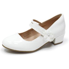 FLYFUPPY Girls Dress Shoes Mary Jane Shoes for Girls Hook and Loop Flower Girl Shoes Flats Pincess Shoes for Little/Big Kids