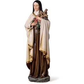 Joseph's Studio by Roman - St. Therese Figure on Base, 14" Scale Renaissance Collection, 13.75" H, Resin and Stone, Religious Gift, Decoration