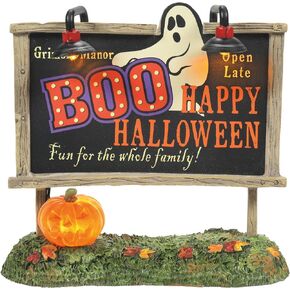 Department 56 Village Halloween Accessories Ghost Billboard Lit Figurine, 4.625 Inch, Multicolor