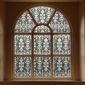 3D Stained Glass Window Film, Decorative Window Privacy Film for Bathroom,Front Door,Home, Sun Blocking Heat Control,Static Cling, Genes 17.5inch x 47.24inch
