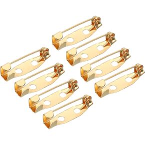 MECCANIXITY 50Pcs Safety Bar Pins 15mm Brooch Clasp Pin Backs for ID Badges Name Cards Tags DIY Craft, Bronze Tone