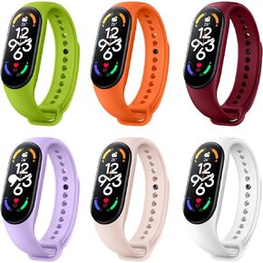 Bands Replacement for Mi Band 7 Strap Wristbands Compatible with Xiaomi Mi Band 7 Smartwatch Accessories Colorful Bracelet for Women Men Silicone Smart Watch Xiaomi 7 Wrist Band