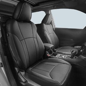 Custom Fit Car Seat Covers for 2014 2015 2016 2017 2018 Subaru Forester-Leather(Black/Gray)