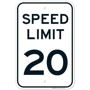 Speed Limit 20 MPH Sign, 12x18 Inches, 3M EGP Reflective .063 Aluminum, Fade Resistant, Made in USA by Sigo Signs