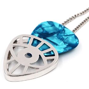 Eye Shaped Guitar Pick Holder Necklace for Guitarists/guitar picks keeper storage pendant necklace stainless steel music lovers musicians gifts