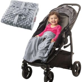 Non-Slip Stroller Blanket - Stays in Place, Off The Floor, Out of Stroller Wheels. Light Spring Soft Cream Baby Blanket for Infant and Toddlers, Universal Fit for All Stroller and Car Seat