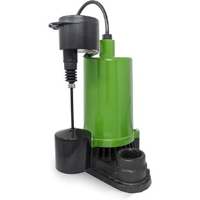 PumpSpy Sump Pump 1/2 HP - Submersible Pump, Water Removal for Basement, Crawl Space Sump Pump Kit, Iron Cast, Strong Suction at 4320 GPH, 10 Lift, 7 Amp Motor with Corrosion & Rust Resistant Housing