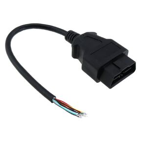 OBD2 Diagnostic Extension Wire OBD2 Pigtail Male Connector to Open Plug Wire DIY Mobley USB Adapter (30cm/12inch)