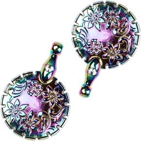 2PCS Yarn Cutter Pendants, Antique Metal Thread Cutter Round Shape Tools for Sewing Crochet Craft, Vintage Dazzle