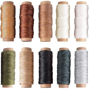 10PCS Waxed Thread 150D Multicolor Leather Sewing Thread for Hand Stitching Leather Binding Bracelets Cord Waxed Thread