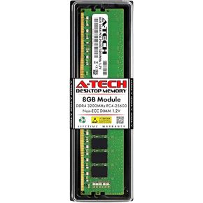 A-Tech 8GB RAM Replacement for CT8G4DFRA32A | DDR4 3200MHz PC4-25600 (PC4-3200AA) CL22 UDIMM 1.2V Non-ECC DIMM 288-Pin Desktop Memory Module