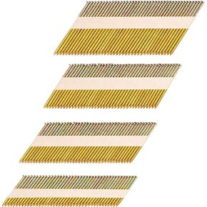 34°Framing Nails,D Head Nail Pack,480-Pack (2"- 120Pcs,2-1/2"- 120Pcs,3"- 120Pcs, 3-1/2"- 120Pcs),Galvanized Paper Tape Strip Nails,Ring Shank,for 30 to 34 Degree Framing Nailer