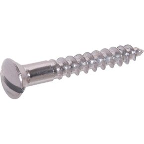 Hillman 1190 Brass Chrome Plated Oval Head Slotted Wood Screw 10 x 1 1/2 in. 20-Pack