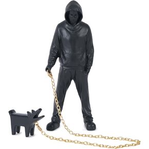 BOIHEGU Flower Thrower Sculpture, Banksy Street Art Replica, Modern Statue for Living Room Office Desk Bookshelf Decoration(Flower Thrower White)