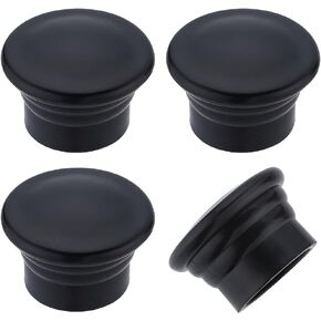 GORGECRAFT 4Pcs Curtain Rod Covers Black Curtain Finials Ends Caps 28mm Plastic Column Shaped Curtain Replacement Decorative Pole Finials Heads for Home Office Curtain Roman Rod Decor Accessories