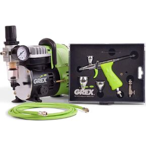 Grex GCK03 Tritium.TG Airbrush Combo Kit with Tritium.TG Airbrush, AC1810-A Compressor and Accessories - Full Airbrush System - Multicolored, 1 Set